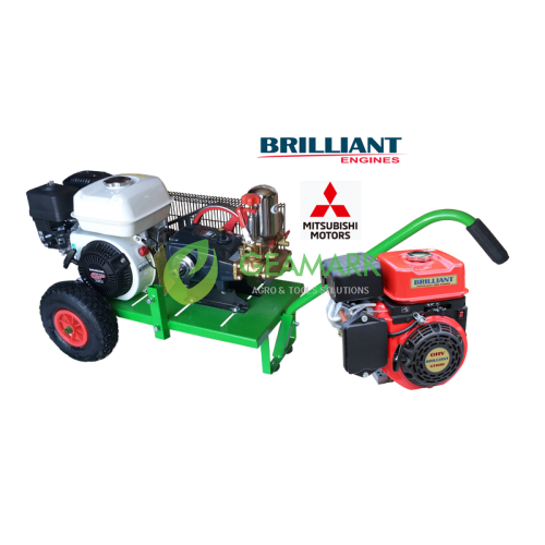 Βενζινοκίνητο ψεκαστικό συγκρότημα σε απλή  βάση με ρόδες 300 - κινητήρα  Mitsubishi GB30G - αντλία TF40