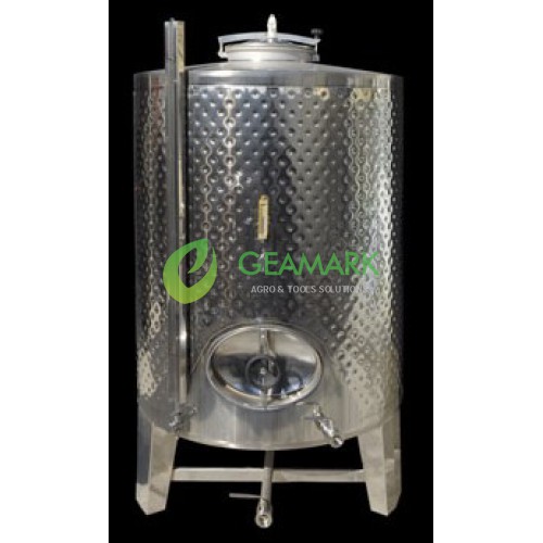 Δεξαμενή INOX Αλκοολικής ζύμωσης και σταθεροποίησης με FULL μανδύα 2ΤΝ.Δεξαμενή σταθεροποίησης κρασιού